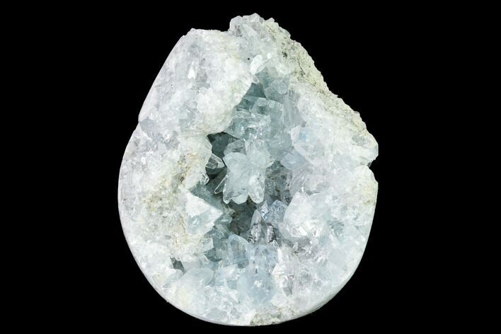 Crystal Filled Celestine (Celestite) Egg Geode - Madagascar #172687